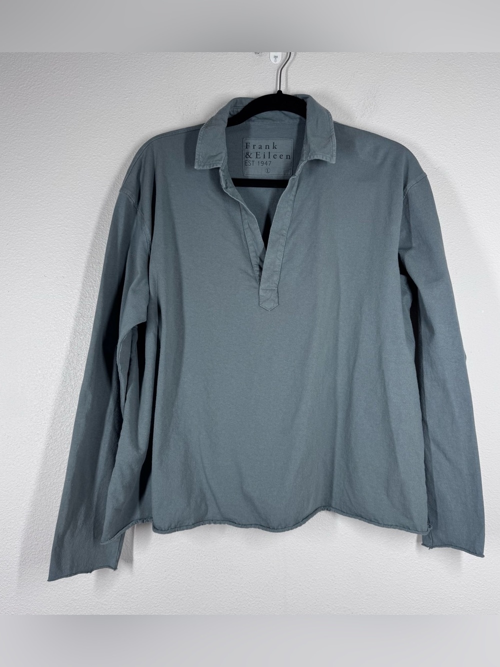 Frank & Eileen Patrick Popover Henley Heritage Jersey Rosemary Green Size Large